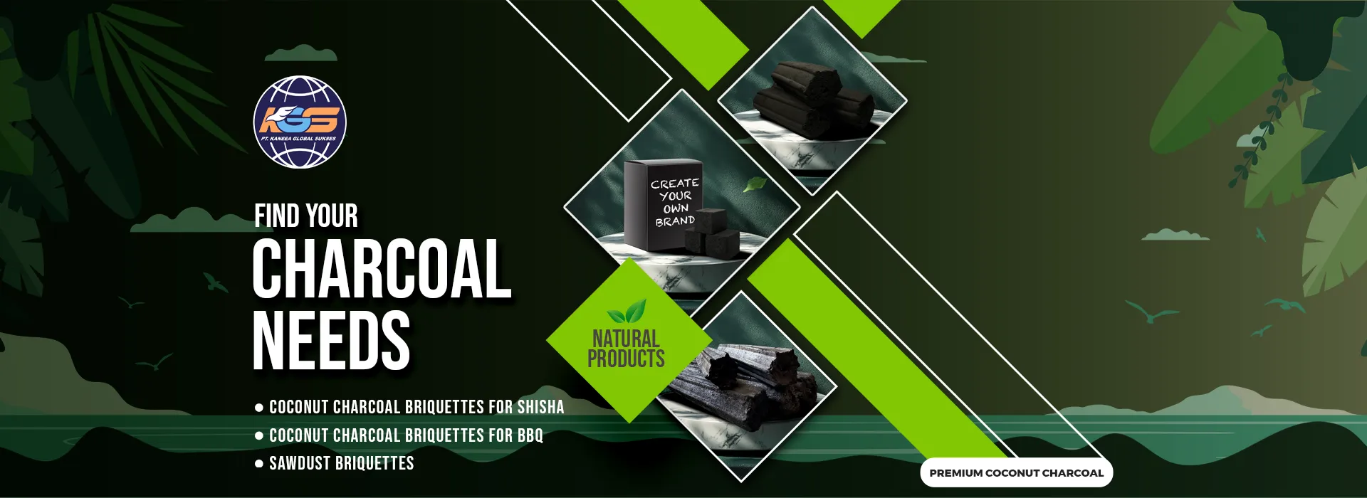 Premium coconut charcoal briquettes supplier from Indonesia for shisha and BBQ export